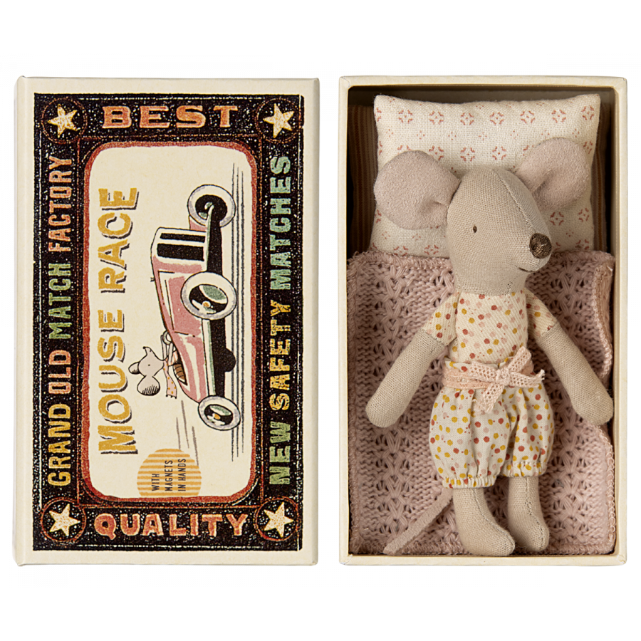 Little Sister Mouse in Box - polkadot one piece