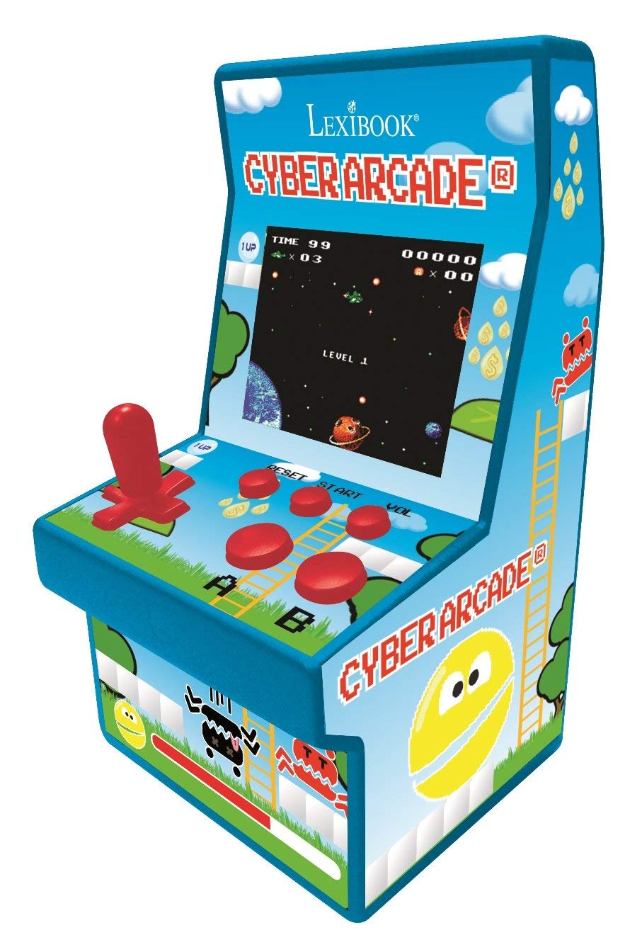 Lexibook JL2940 Cyber Arcade Portable Retro Game Console, 200 games, 2.8’’ LCD Colour Screen, Compact, Battery operated, Blue/Green