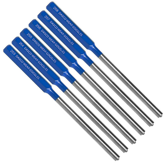 Dasco Pro® 11 Roll Pin Punch Kit with Heat Treated Point, Steel, 6-Piece