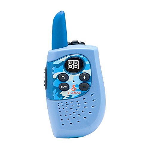 Cobra HE130B Kid Walkie Talkies Two-Way Radios Hero Series 22 Channels, 16 Mile 6xAAA Required (Blue, Pair)