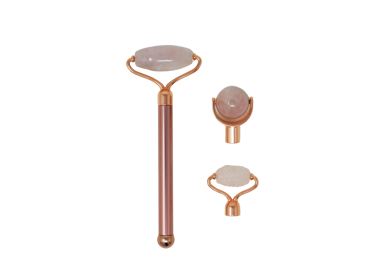 Interchangeable Heads Rose Quartz Roller Set
