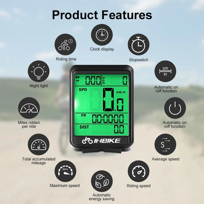 INBIKE 2.1" Bike Speedometer
