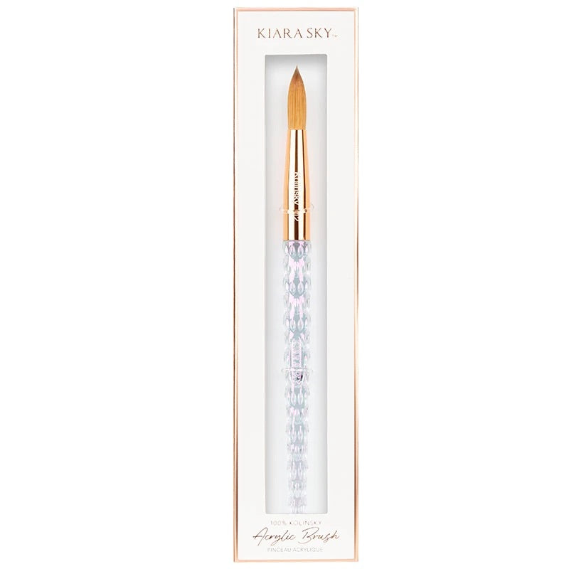WHITE KIARA SKY 100% Kolinsky Acrylic Brush *Crimped Option Available*